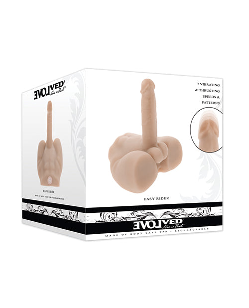 Evolved Evolved Easy Rider Thrusting &amp; Vibrating Life-Like Dildo - Light
