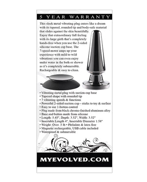 Evolved Evolved Advanced Vibrating Rechargeable Metal Plug - Black - Image 2