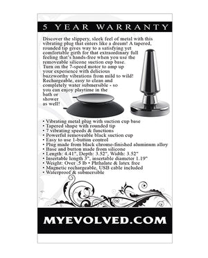 Evolved Evolved Beginner Vibrating Rechargeable Metal Plug - Black - Image 2
