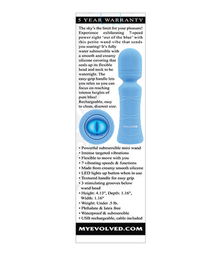 Evolved Evolved Out of The Blue Vibrating Mini Wand - Blue - Image 3
