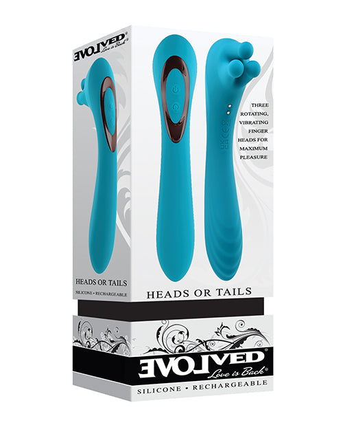 Evolved Evolved Heads or Tails Rechargeable Vibrator - Teal