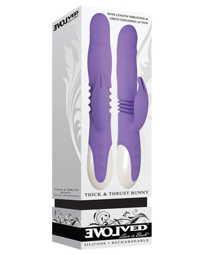 Evolved Evolved Thick &amp; Thrust Bunny Dual Stim Rechargeable - Purple - Image 2