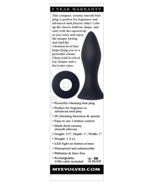 Evolved Evolved Mini Butt Plug - Black