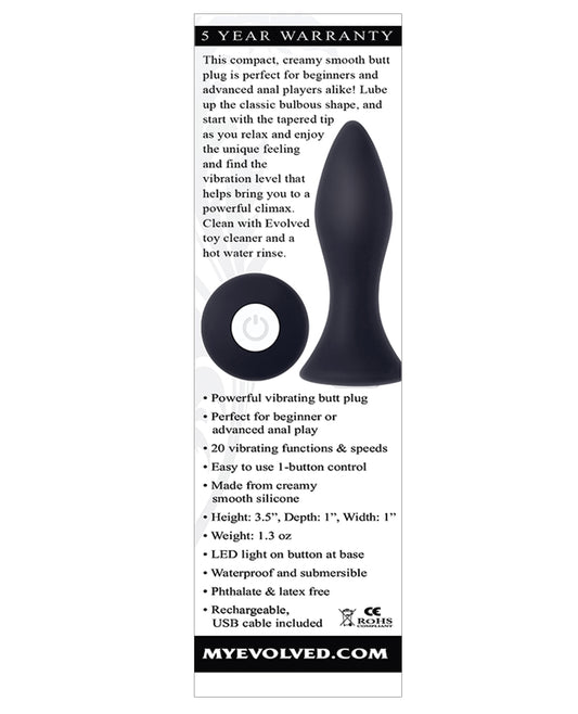Evolved Evolved Mini Butt Plug - Black