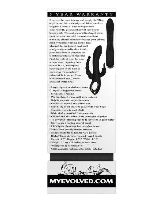 Evolved Evolved Trifecta Triple Stim Rechargeable - Black - Image 2