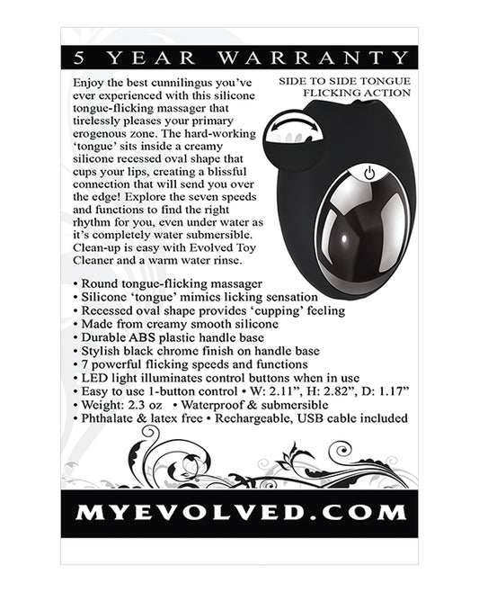 Evolved Evolved Lickity Slit Oral Massager - Black - Image 2