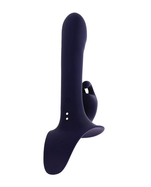 Evolved Giving Vibes Strap-On Bunny Eared Stimulator w/Remote Control - Purple - Image 4
