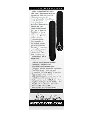 Evolved Evolved Quilted Love Rechargeable Vibrator - Black - Image 2