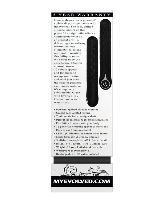 Evolved Evolved Quilted Love Rechargeable Vibrator - Black - Image 2