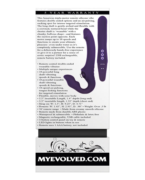 Evolved Evolved 2 Become 1 Strapless Strap On - Purple - Image 2