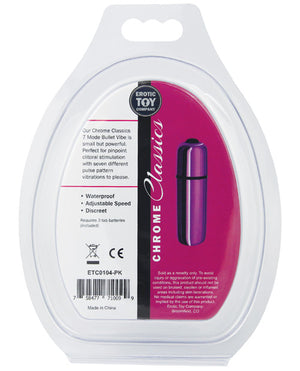 Erotic Toy Company Erotic Toy Company Chrome Classics Bullet 7 Speed- Pink - Image 3