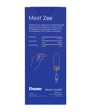 Dame Dame Zee Bullet Vibrator - Periwinkle - Image 5