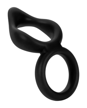 Forto Forto F-88 Double Ring Liquid Silicone Cock Ring - Black - Image 4