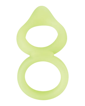 Forto Forto F-88 Double Ring Liquid Silicone Cock Ring - Glow in the Dark - Image 5
