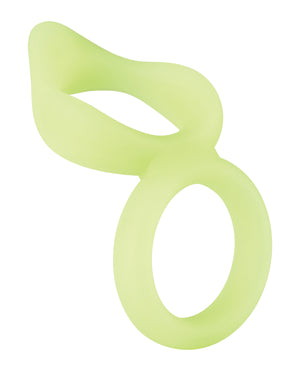 Forto Forto F-88 Double Ring Liquid Silicone Cock Ring - Glow in the Dark - Image 2