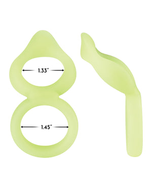 Forto Forto F-88 Double Ring Liquid Silicone Cock Ring - Glow in the Dark - Image 3