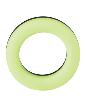 Forto Forto F-19 Two Tone Liquid Silicone Cock Ring - Black/Glow in the Dark - Image 5