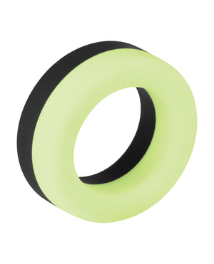 Forto Forto F-19 Two Tone Liquid Silicone Cock Ring - Black/Glow in the Dark - Image 2
