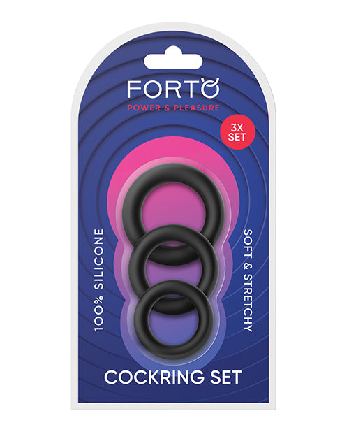 Forto Forto Trio Cock Ring Set - Black