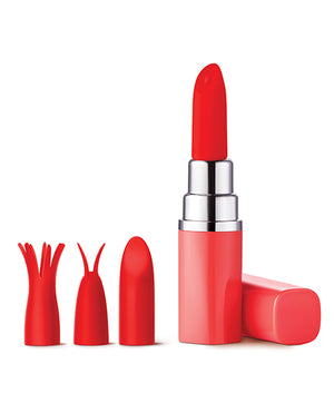Luv Inc. Luv Inc. Lipstick Vibrator w/4 Heads - Coral - Image 2