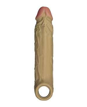 Shaft Shaft Flexskin Liquid Silicone 7.8" Vibrating Sheath - Oak - Image 3