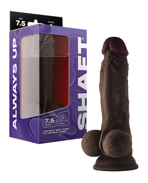 Shaft Shaft Model A Flexskin Liquid Silicone 7.5" Dong w/Balls - Mahogany - Image 2