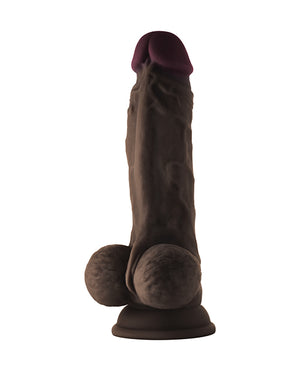 Shaft Shaft Model A Flexskin Liquid Silicone 7.5" Dong w/Balls - Mahogany - Image 3