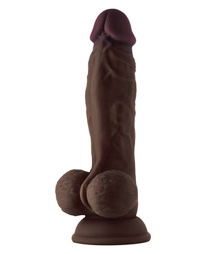 Shaft Shaft Model A Flexskin Liquid Silicone 9.5" Dong w/Balls - Mahogany - Image 3