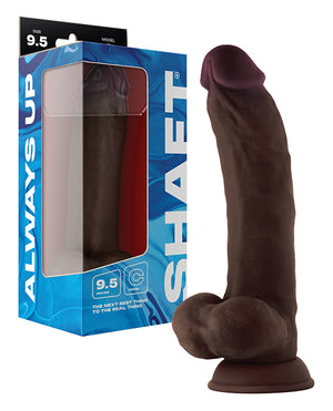 Shaft Shaft Model C Flexskin Liquid Silicone 9.5" Curved Dong w/Balls - Mahogany - Image 3