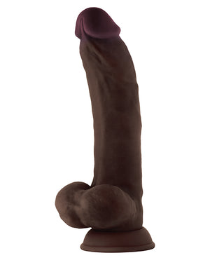 Shaft Shaft Model C Flexskin Liquid Silicone 9.5" Curved Dong w/Balls - Mahogany - Image 4