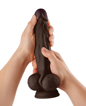 Shaft Shaft Model A Flexskin Liquid Silicone 10.5" Dong w/Balls - Mahogany - Image 5