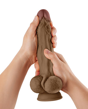Shaft Shaft Model A Flexskin Liquid Silicone 10.5" Dong w/Balls - Oak - Image 5