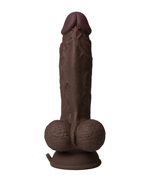Shaft Shaft Flexskin Liquid Silicone 7.5" Vibrating Dong w/Balls - Mahogany - Image 3