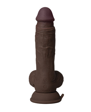 Shaft Shaft Flexskin Liquid Silicone 7.5" Vibrating Dong w/Balls - Mahogany - Image 4