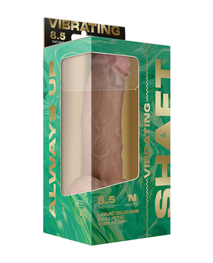 Shaft Shaft Flexskin Liquid Silicone 8.5" Vibrating Side Curve Dong w/Balls - Pine - Image 5