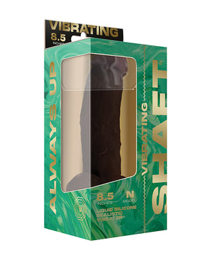 Shaft Shaft Flexskin Liquid Silicone 8.5" Vibrating Side Curve Dong w/Balls - Mahogany - Image 5