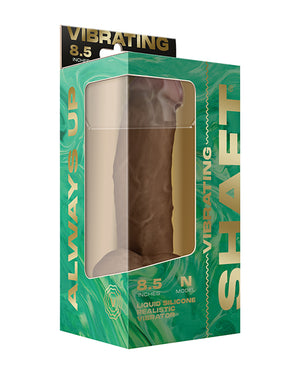 Shaft Shaft Flexskin Liquid Silicone 8.5" Vibrating Side Curve Dong w/Balls - Oak - Image 5