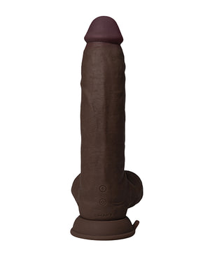 Shaft Shaft Flexskin Liquid Silicone 9.5" Vibrating Curved Dong w/Balls - Mahogany - Image 4