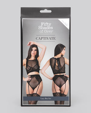 Fifty Shades of Grey Fifty Shades of Grey Captivate Lacy Bra Set Black O/S - Image 5