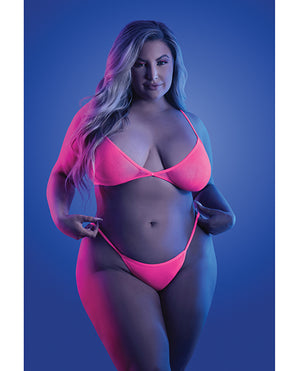 Glow by Fantasy Lingerie Glow Come Alive Suspender Stockings, Bralette &amp; G-String Multi Color QN - Image 4