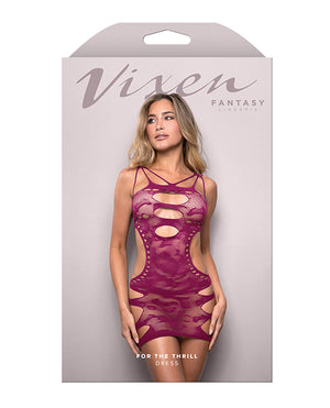 Vixen For The Thrill Leopard Knit Cut Out Dress - Magenta O/S - Image 3