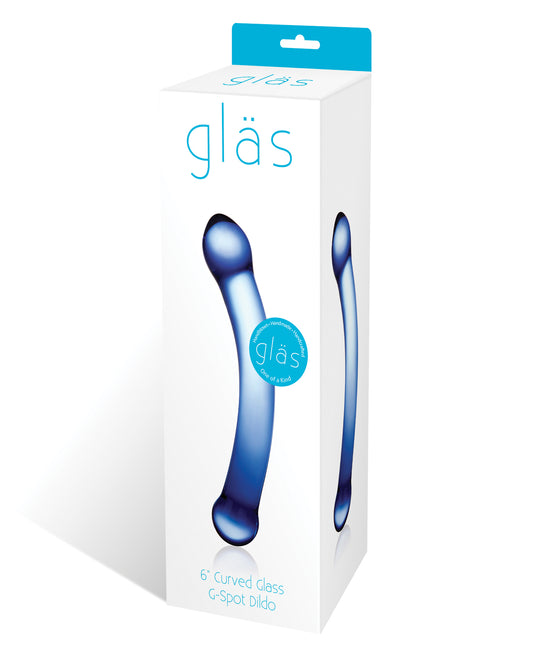Glas Glas 6" Curved G-Spot Glass Dildo - Blue - Image 2