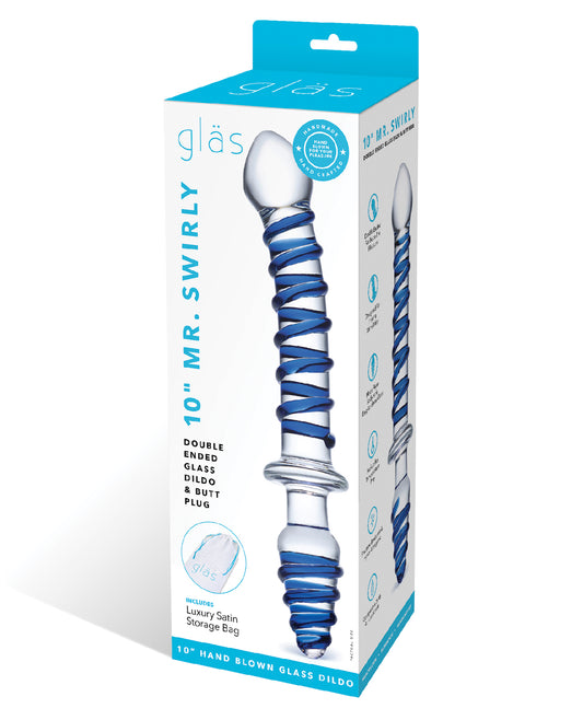 Glas Glas 10" Mr. Swirly Double Ended Glass Dildo &amp; Butt P - Image 2