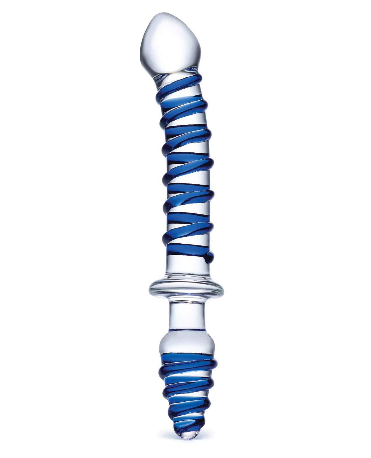 Glas Glas 10" Mr. Swirly Double Ended Glass Dildo &amp; Butt P