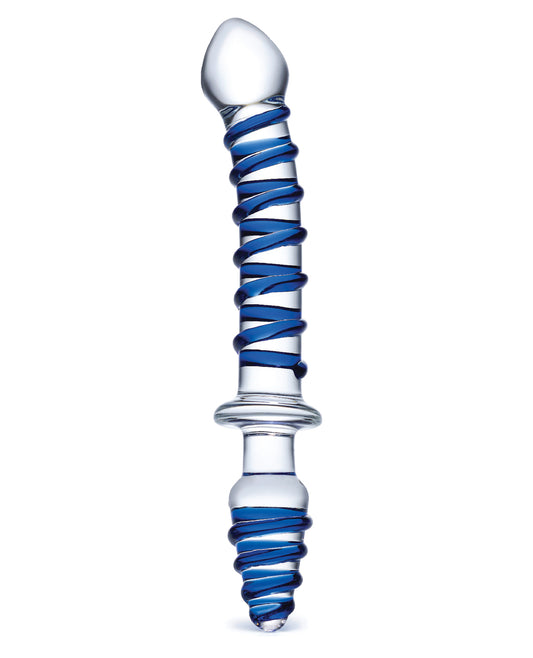 Glas Glas 10" Mr. Swirly Double Ended Glass Dildo &amp; Butt P