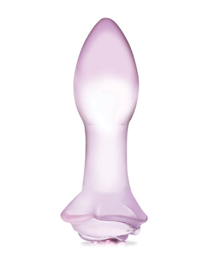 Glas Glas 5" Rosebud Glass Butt Plug - Pink - Image 2