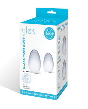 Glas Glas 2 pc Glass Yoni Eggs Set - Clear - Image 3