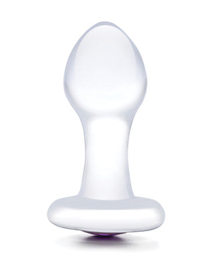 Glas Glas 3.5" Bling Bling Glass Butt Plug - Clear - Image 2