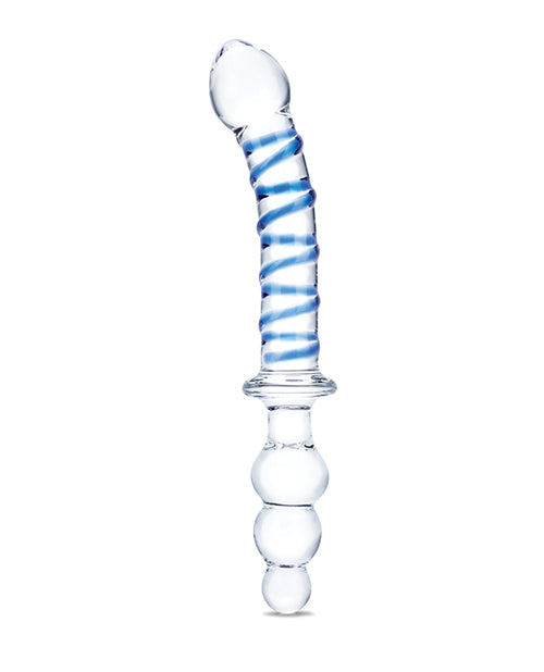 Glas Glas 10" Twister Dual Ended Dildo - Blue - Image 2