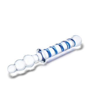Glas Glas 10" Twister Dual Ended Dildo - Blue - Image 3